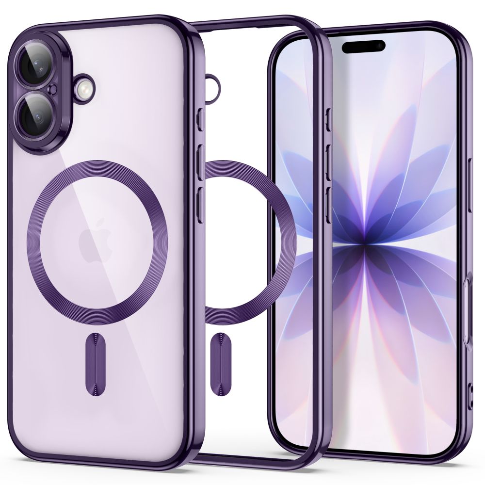 Tech-Protect MagFlex -suojakotelo iPhone 17:lle – läpinäkyvä violetti