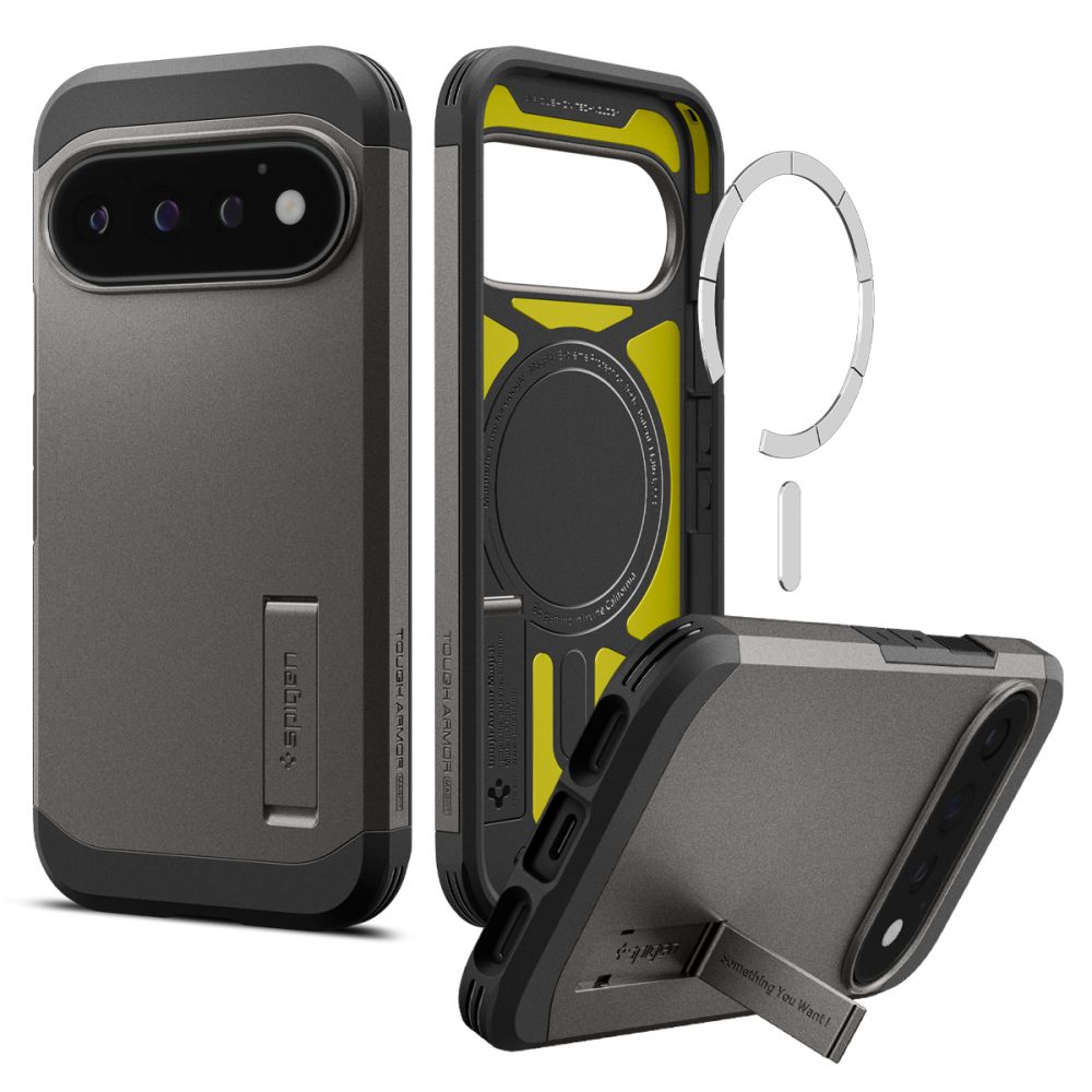 Spigen Tough Armor Mag MagSafe -suojakotelo Google Pixel 11 Pro -mallille – tummanharmaa