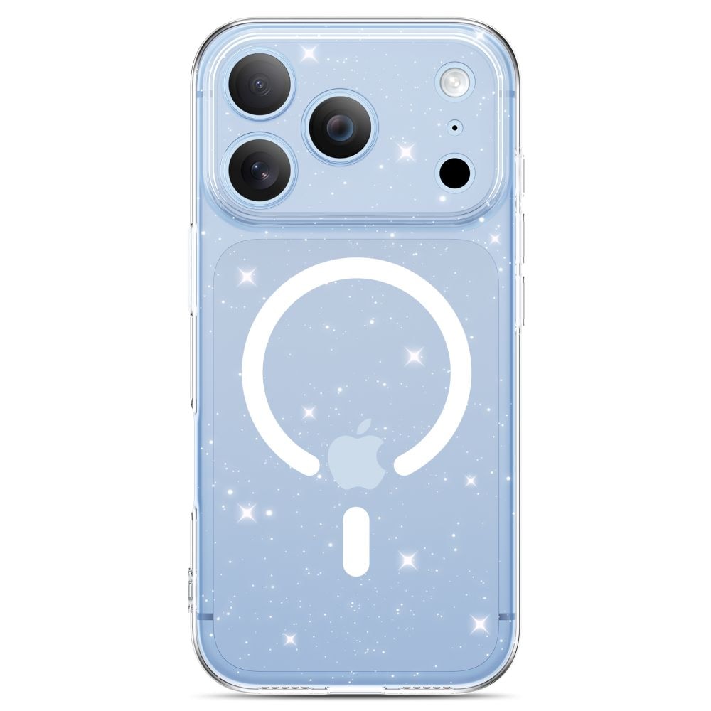 Tech-Protect FlexAir MagSafe iPhone 17 Pro / 18 Pro -suojakotelo – läpinäkyvä, kimaltava