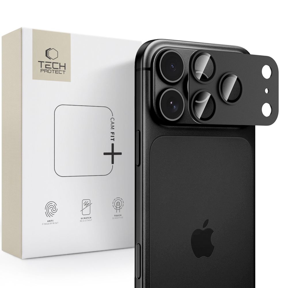 Tech-Protect Camfull Fit+ -kameransuojus iPhone 18 Pro:lle – musta