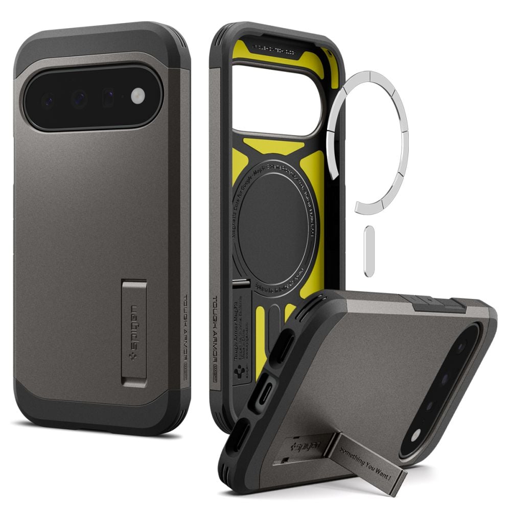 Spigen Tough Armor Mag MagSafe -suojakotelo Google Pixel 11:lle – tummanharmaa