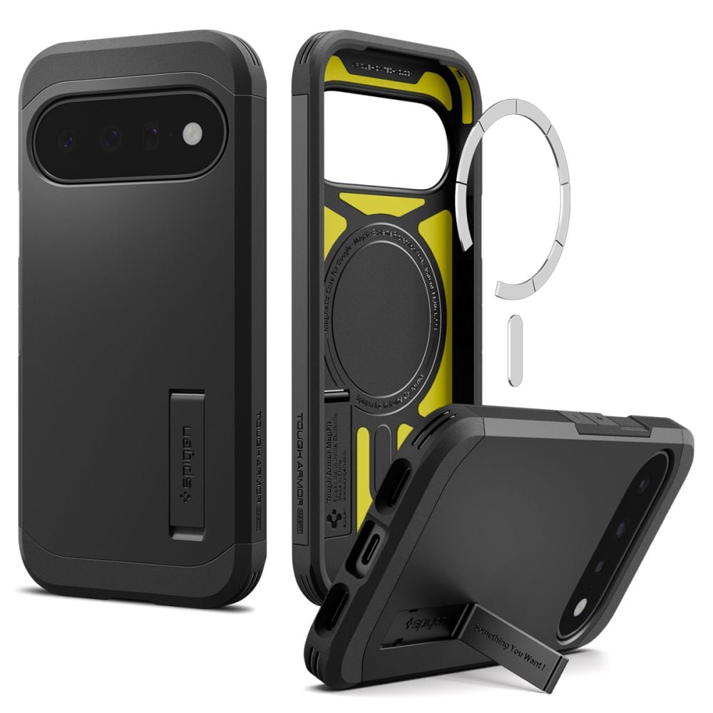 Spigen Tough Armor Mag MagSafe -suojakotelo Google Pixel 11:lle – musta