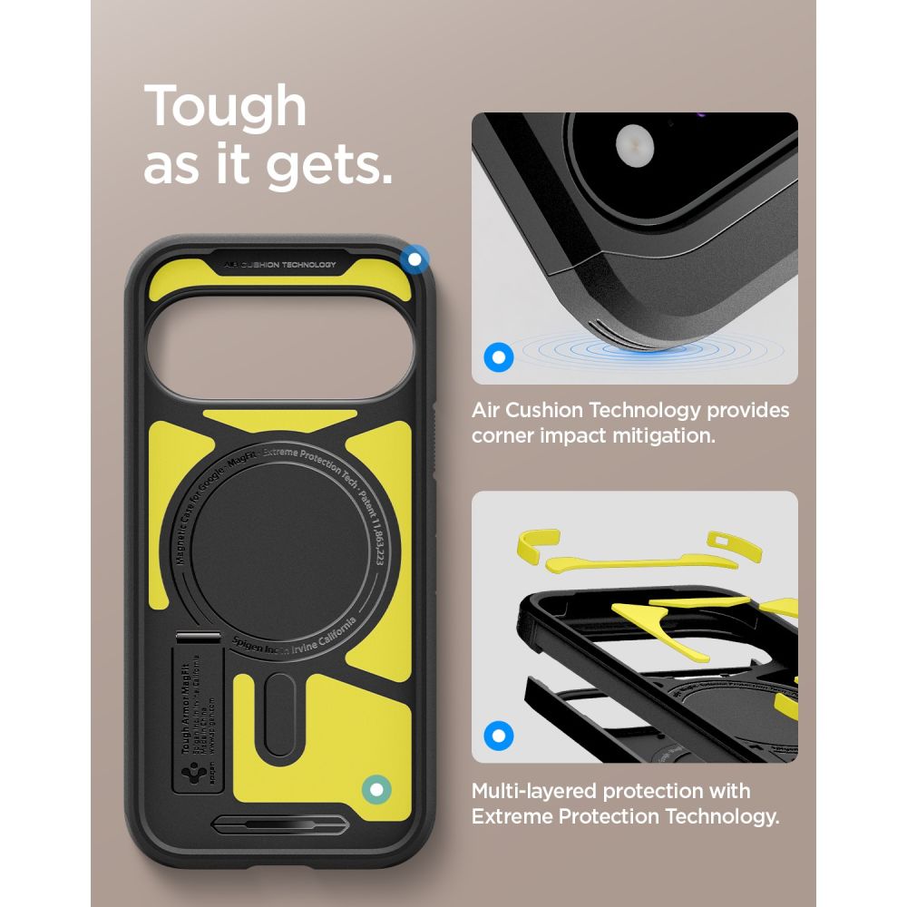 Spigen Tough Armor Mag MagSafe -suojakotelo Google Pixel 11:lle – musta