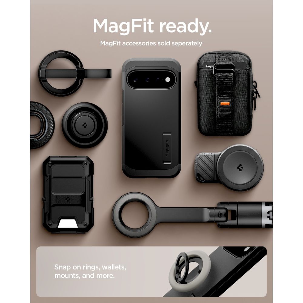 Spigen Tough Armor Mag MagSafe -suojakotelo Google Pixel 11:lle – musta