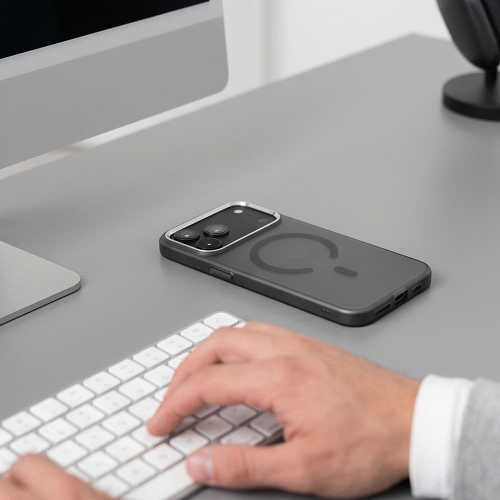 Tech-Protect MagZero MagSafe -suojakotelo iPhone 17/18 Pro Maxille – läpikuultava mattamusta