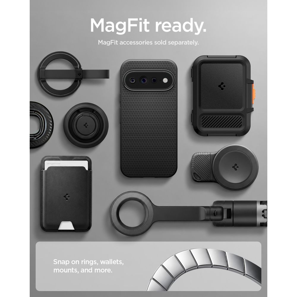 Spigen Liquid Air Mag MagSafe -suojakotelo Google Pixel 11 Pro -mallille – mattamusta