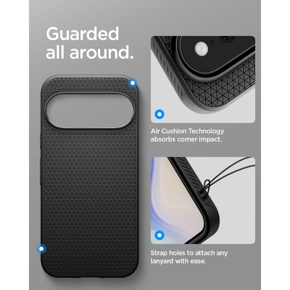 Spigen Liquid Air -suojakotelo Google Pixel 11:lle – mattamusta
