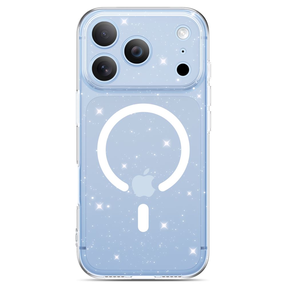 Tech-Protect FlexAir MagSafe -suojakotelo iPhone 17/18 Pro Max – läpinäkyvä, kimaltava