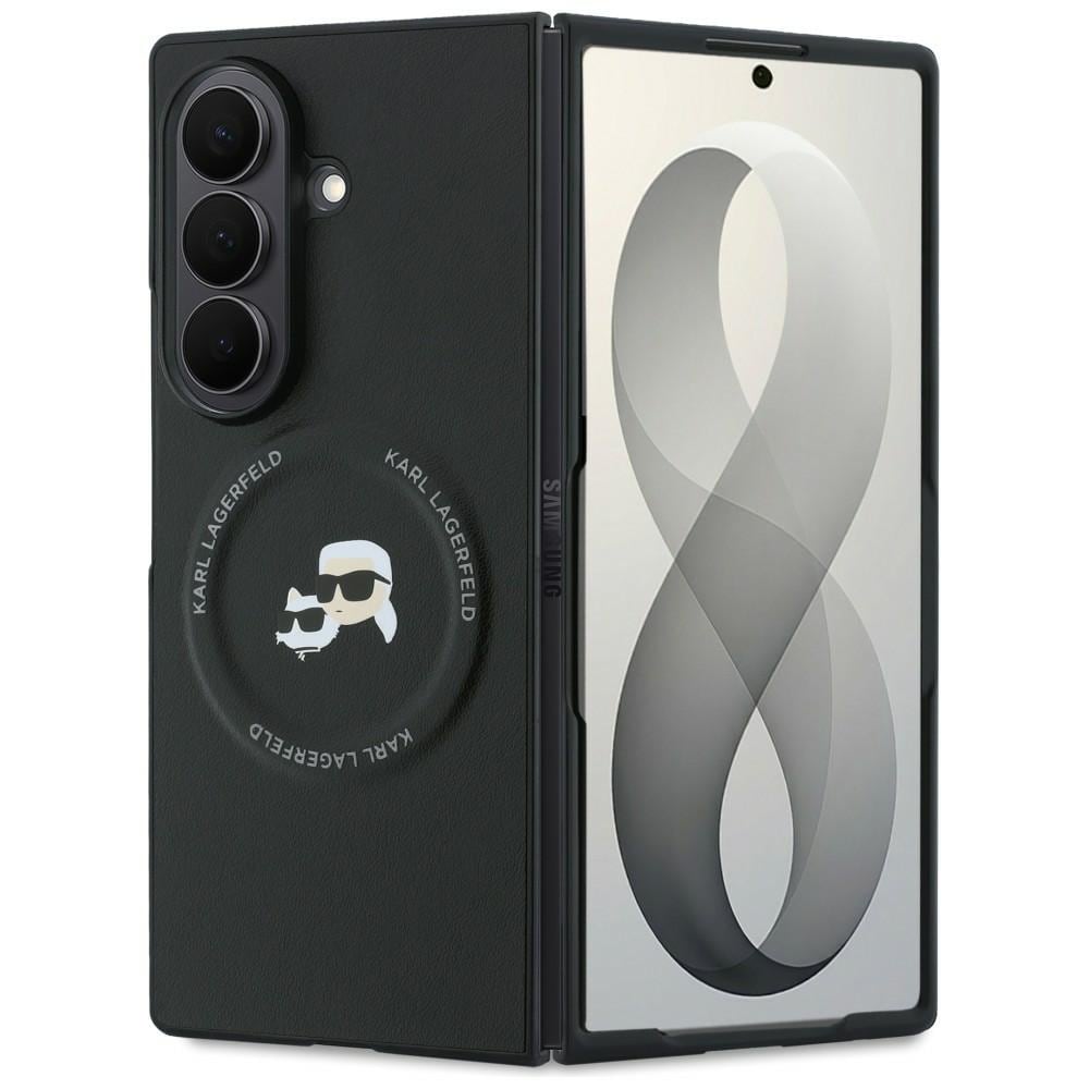 Karl Lagerfeld Karl&Choupette -pinssit MagSafe-kotelo Samsung Galaxy Z Fold 8 Ultra - Musta