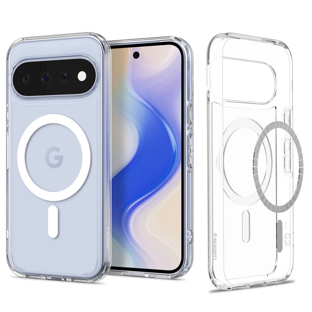 Spigen Ultra Hybrid Mag MagSafe -suojakotelo Google Pixel 11:lle – läpinäkyvä ja valkoinen