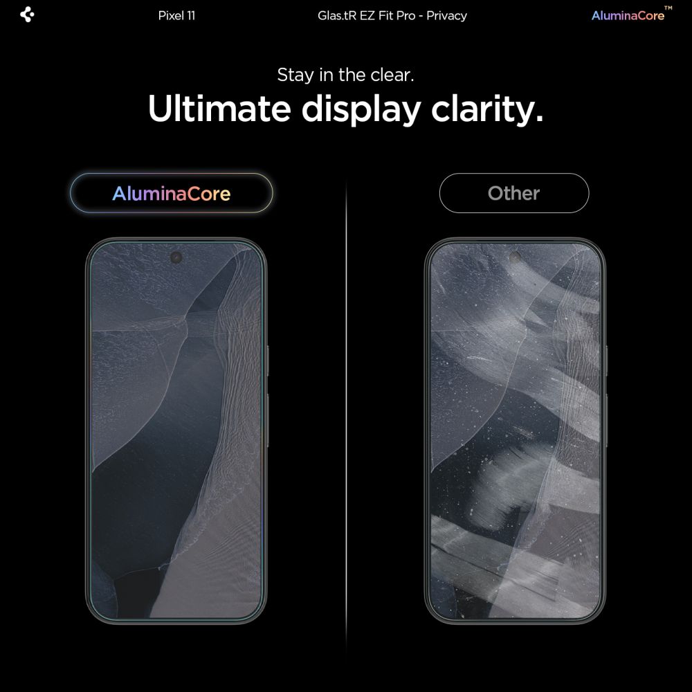 Spigen Glas.tR EZ Fit Pro HD -yksityisyyttä suojaava karkaistu lasi, 2 kpl, Pixel 10/11
