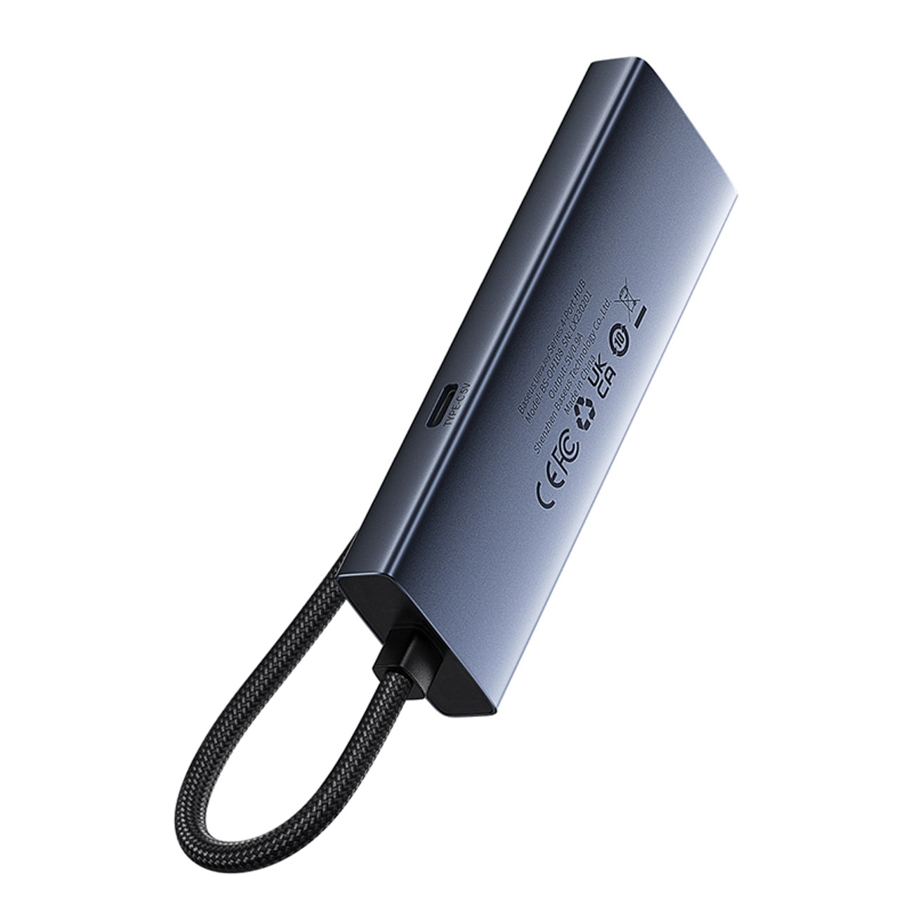 Baseus UltraJoy -sarjan USB-A-jakaja, 4 x USB-A 3.0, 1 x USB-C 5 V – harmaa
