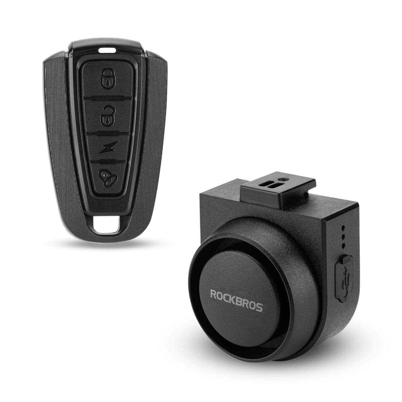 Rockbros A2 -polkupyöränkello, jossa on 115 dB:n hälytysääni ja USB-C-kaukosäädin – musta
