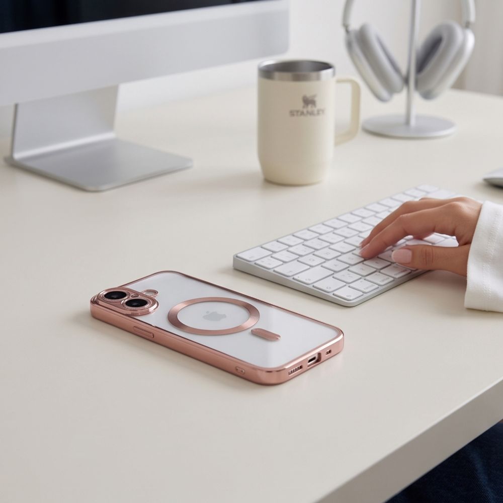 Tech-Protect MagFlex -suojakotelo iPhone 17:lle – läpinäkyvä vaaleanpunainen