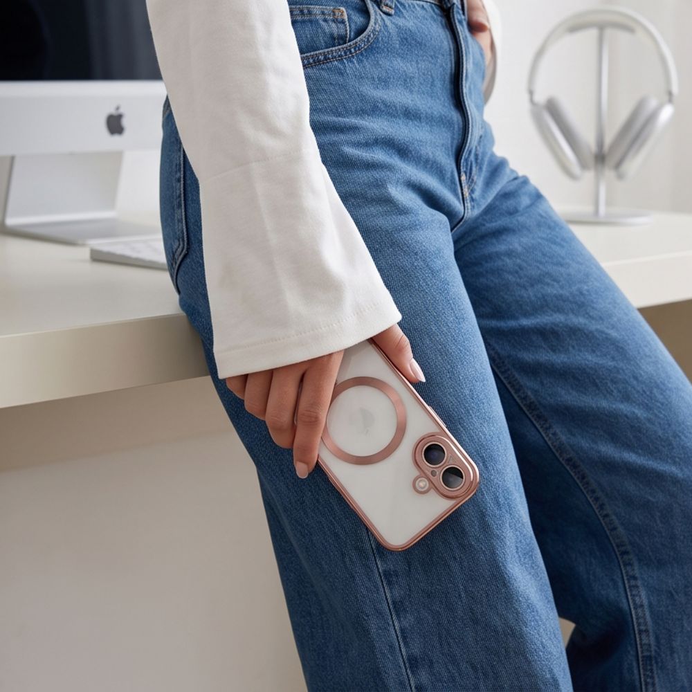 Tech-Protect MagFlex -suojakotelo iPhone 17:lle – läpinäkyvä vaaleanpunainen