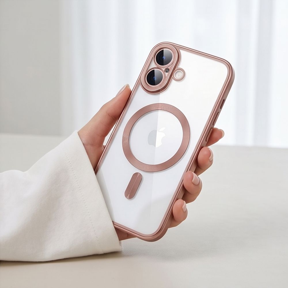 Tech-Protect MagFlex -suojakotelo iPhone 17:lle – läpinäkyvä vaaleanpunainen