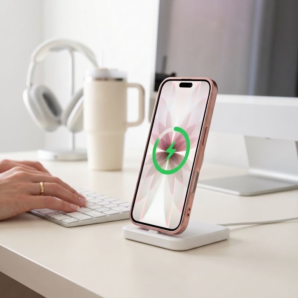 Tech-Protect MagFlex -suojakotelo iPhone 17:lle – läpinäkyvä vaaleanpunainen
