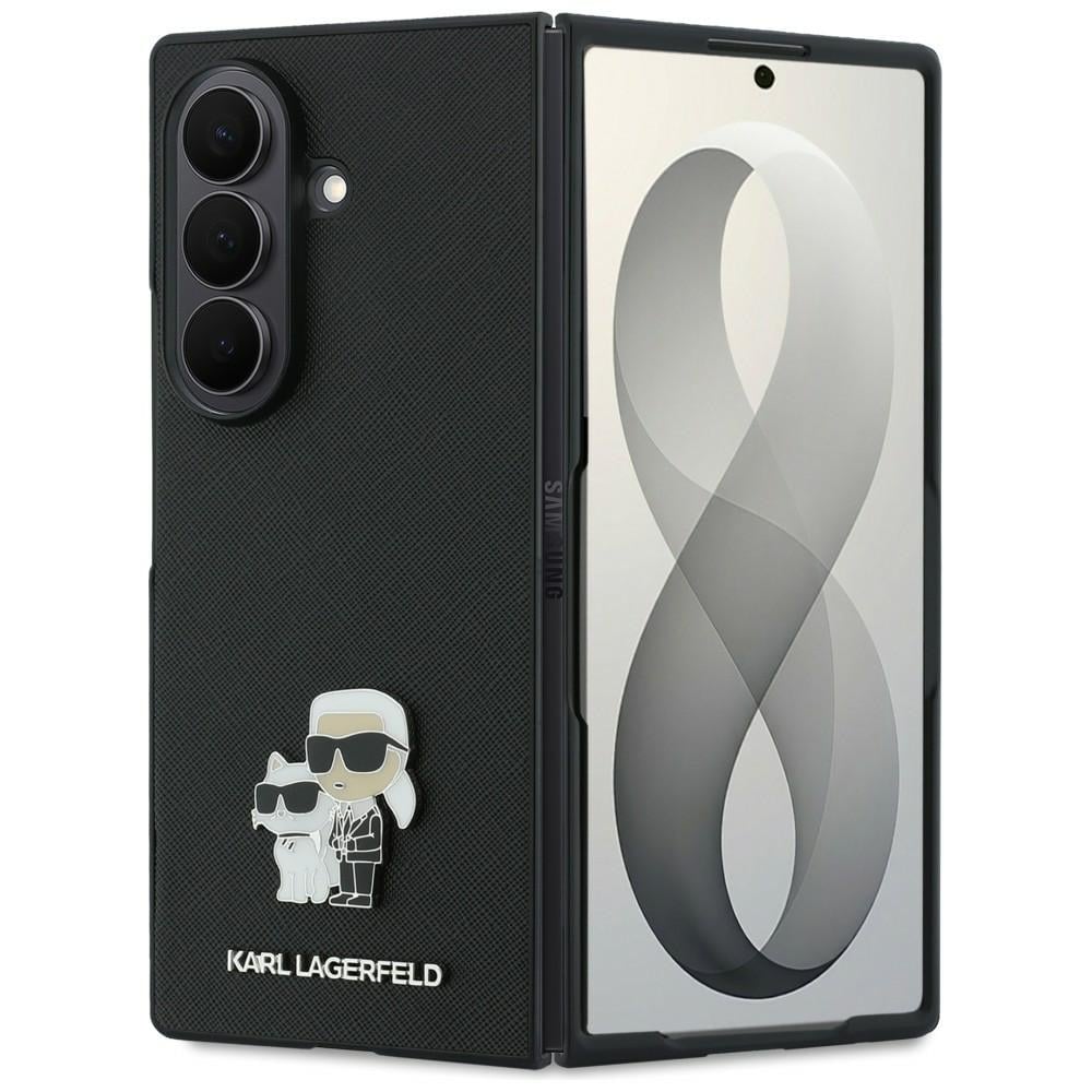Karl Lagerfeld Saffiano Karl&Choupette -nastakotelo Samsung Galaxy Z Fold 8 Ultra – musta