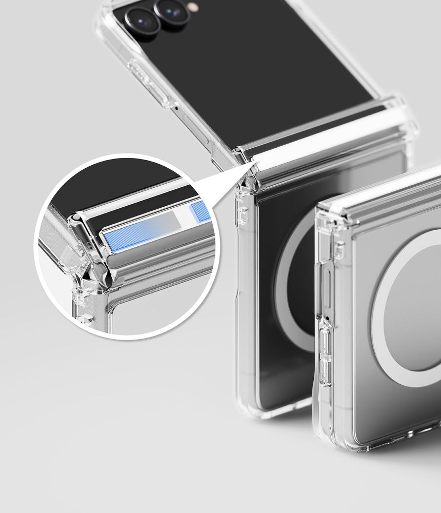 Ringke Fusion Flap -magnetinen MagSafe-kotelo Samsung Galaxy Z Flip 8:lle – läpinäkyvä