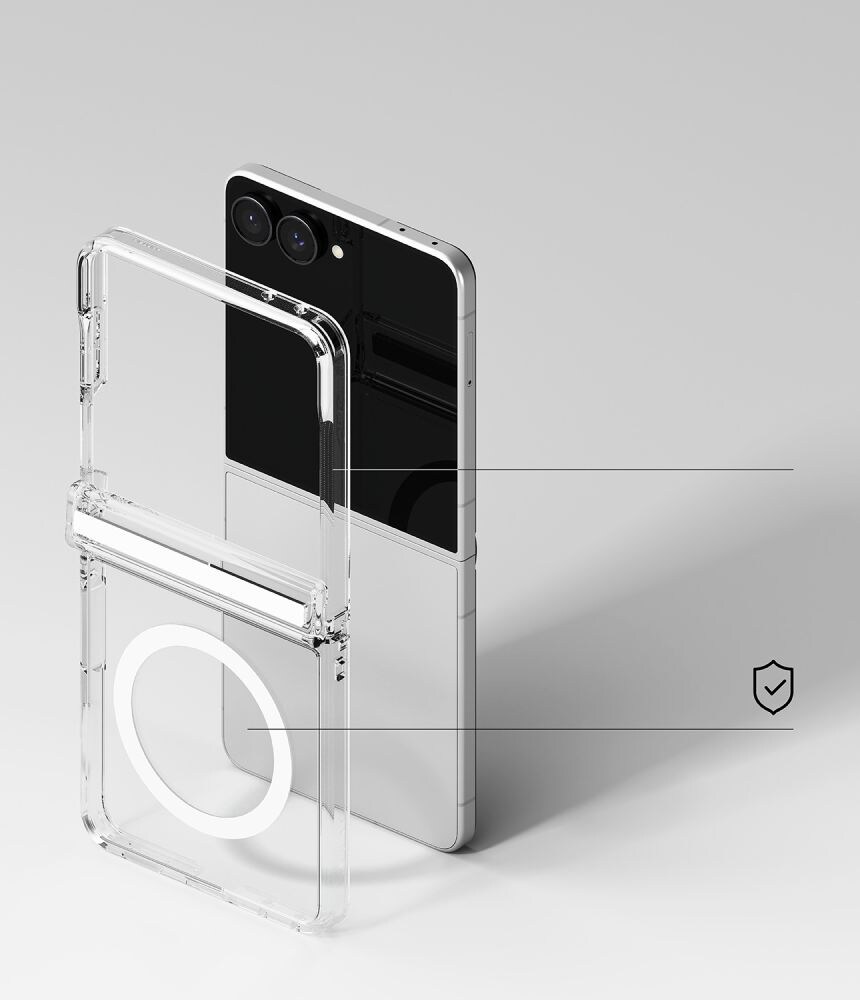 Ringke Fusion Flap -magnetinen MagSafe-kotelo Samsung Galaxy Z Flip 8:lle – läpinäkyvä