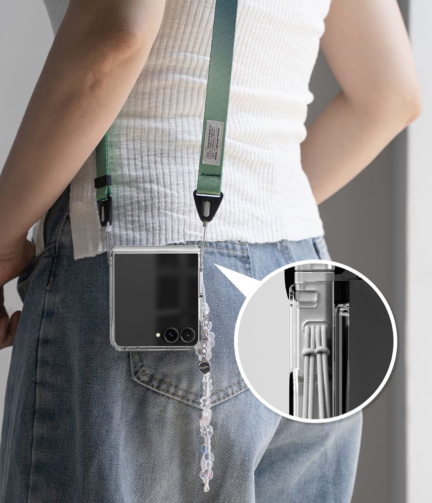 Ringke Fusion Flap -magnetinen MagSafe-kotelo Samsung Galaxy Z Flip 8:lle – läpinäkyvä