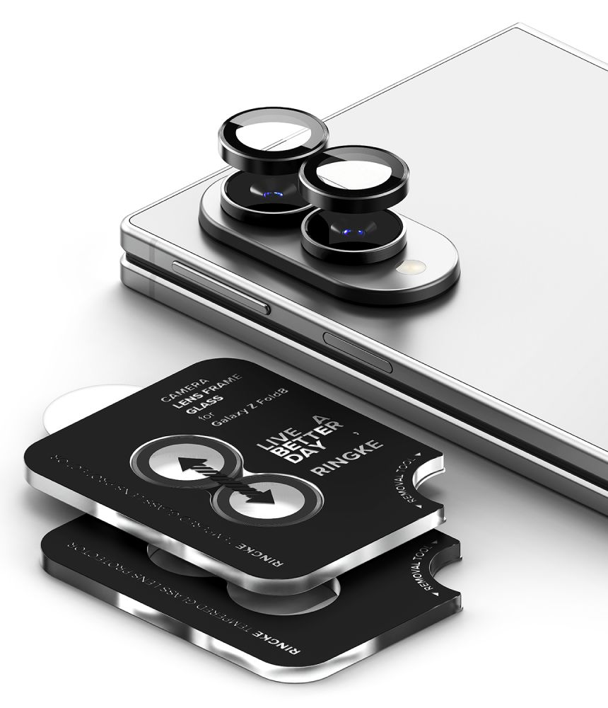 Ringke-kamerakehyksen suojus, 2 kpl:n pakkaus, Samsung Galaxy Z Fold 8:lle – musta