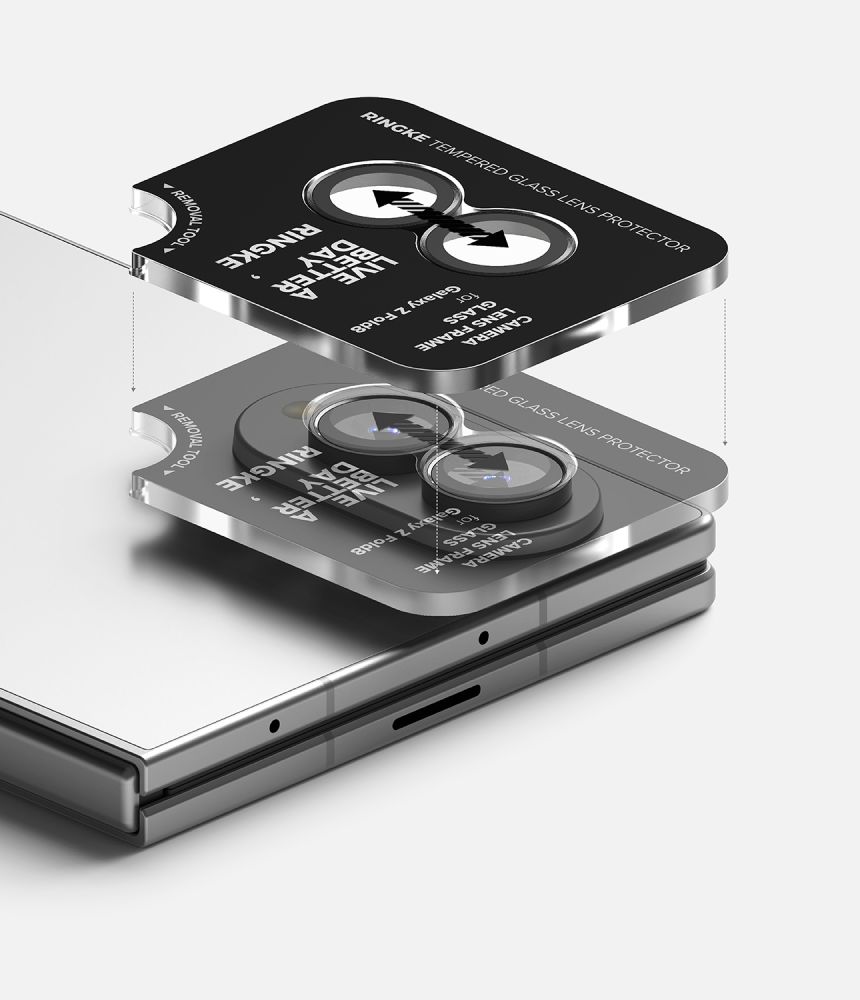 Ringke-kamerakehyksen suojus, 2 kpl:n pakkaus, Samsung Galaxy Z Fold 8:lle – musta