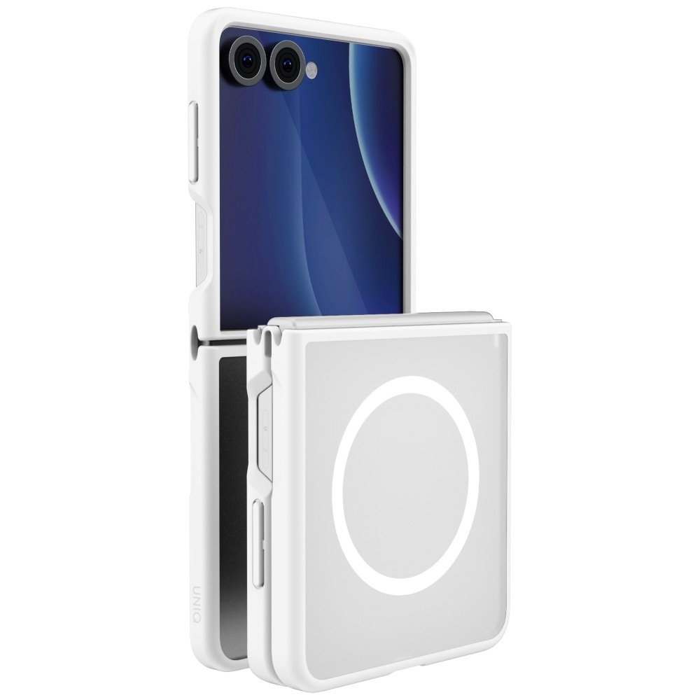 Uniq Veren AF Magclick -latauskotelo Samsung Galaxy Z Flip 8:lle – valkoinen