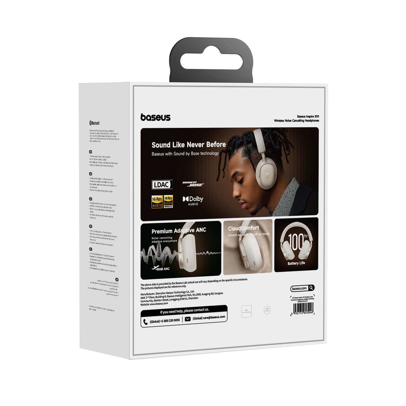 Baseus Inspire XH1 langattomat kuulokkeet – ääni: Bose, ANC, Dolby Audio, väri: Milky Way