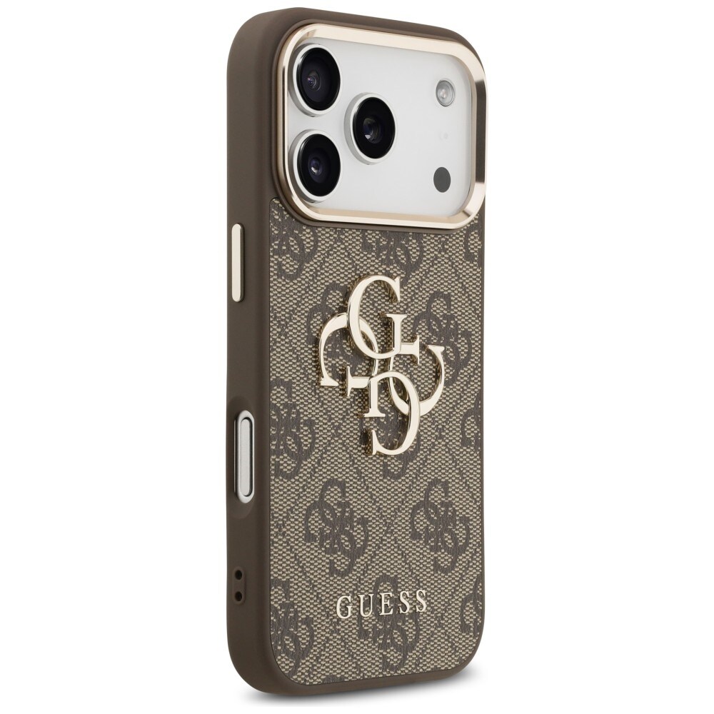 Guess 4G Big 4G Classic -logokotelo iPhone 17 Pro / 18 Pro -ruskea ja kultainen