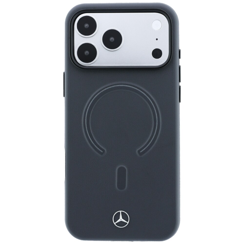 Mercedesin nahkainen 3D MagSafe -suojakotelo iPhone 18 Pro Maxille / 17 Pro Maxille – antrasiitti