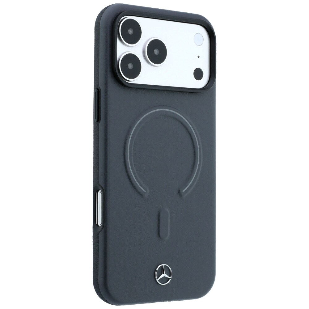Mercedesin nahkainen 3D MagSafe -suojakotelo iPhone 18 Pro Maxille / 17 Pro Maxille – antrasiitti