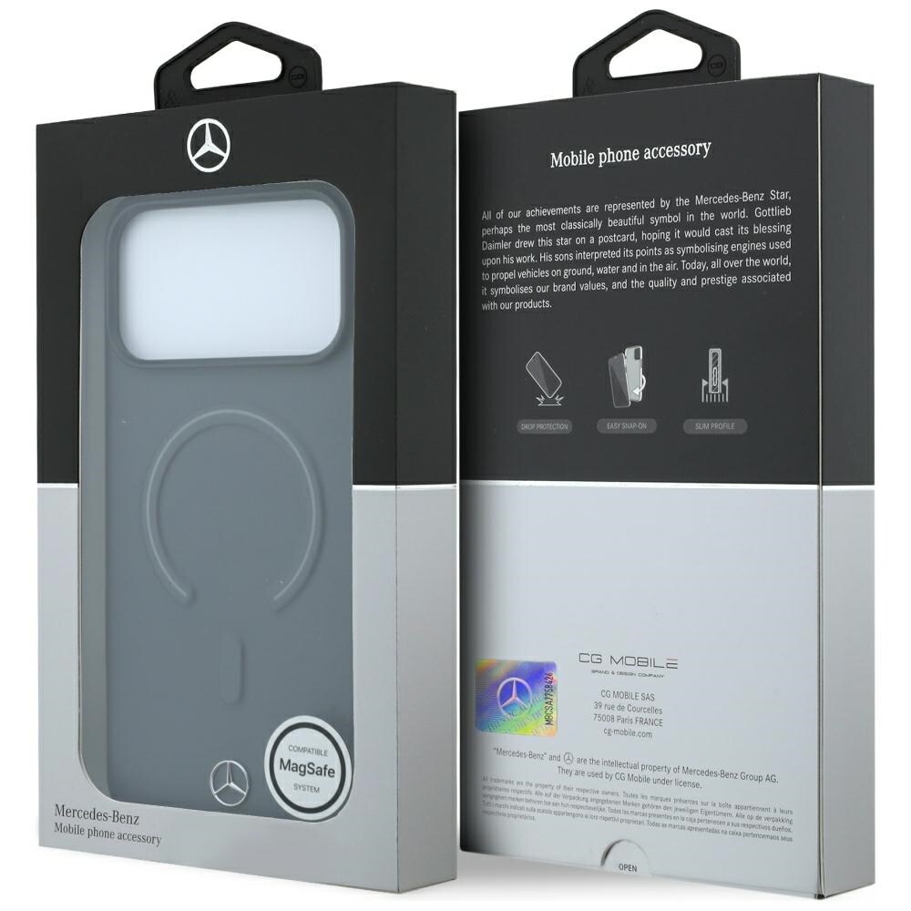 Mercedesin nahkainen 3D MagSafe -suojakotelo iPhone 18 Pro Maxille / 17 Pro Maxille – antrasiitti