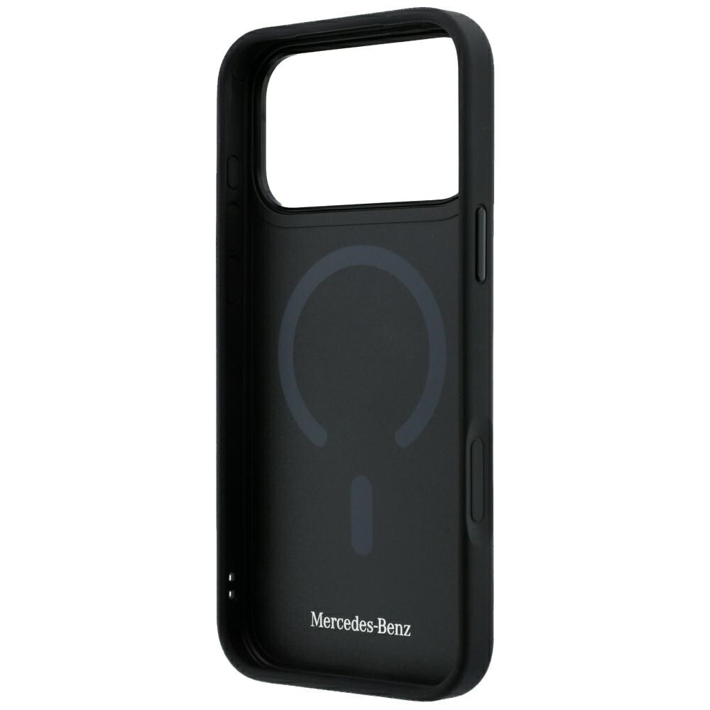 Mercedes-nahkainen Crossed Lines MagSafe -suojakotelo iPhone 17 Pro Maxille / 18 Pro Maxille – musta