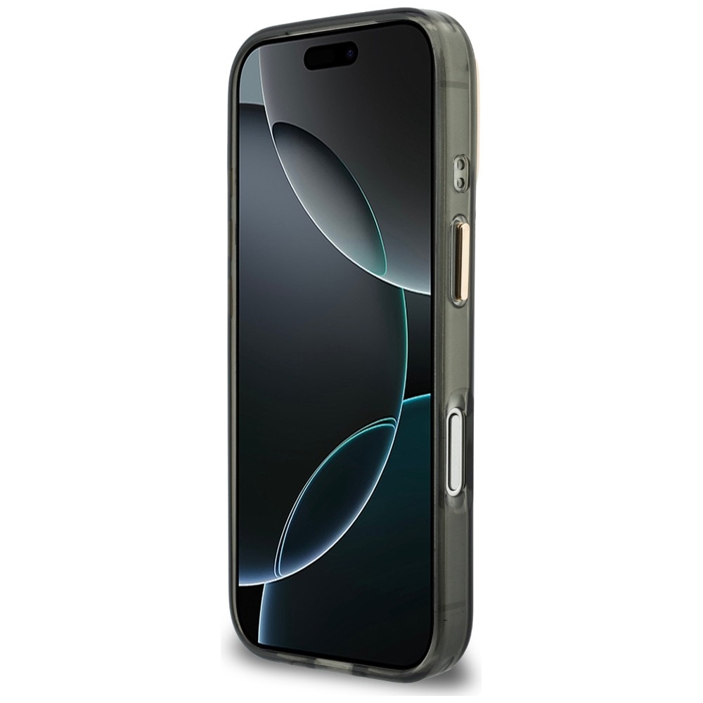 Guess IML 4G Script -metallikotelo iPhone 17 Pro / 18 Pro - Musta