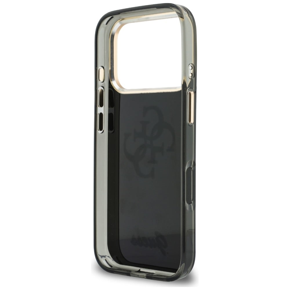 Guess IML 4G Script -metallikotelo iPhone 17 Pro / 18 Pro - Musta