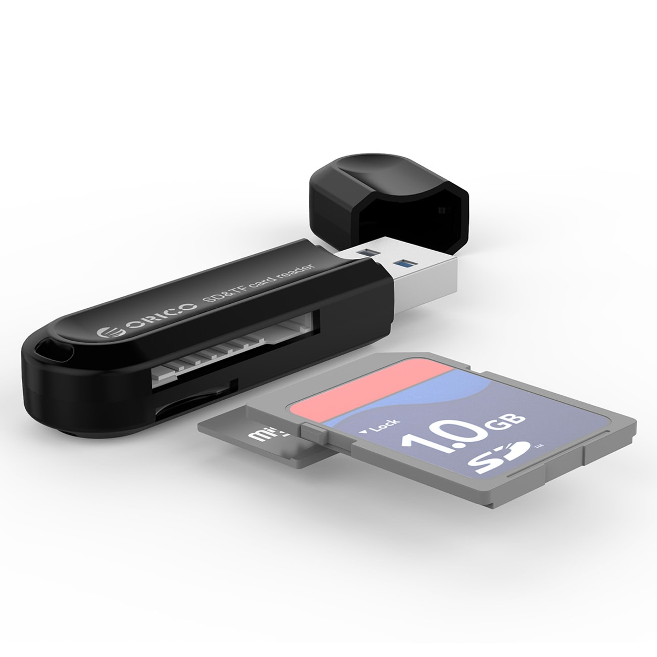 Orico CRS21 USB 3.0 SD- ja microSD-muistikortinlukija – musta