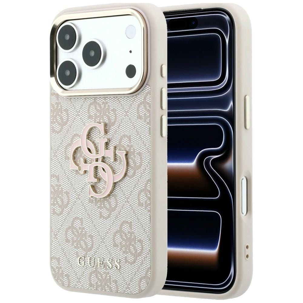 Guess 4G & Big Resin -logokotelo iPhone 17 Pro / 18 Pro - vaaleanpunainen