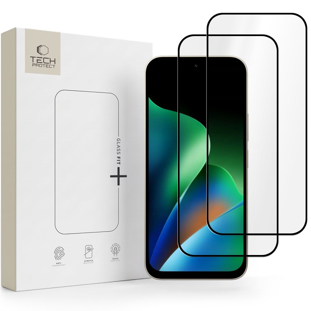 Tech-Protect Glass Fit+ -karkaistu lasisuojus, 2 kpl, Xiaomi Redmi 17 4G / 5G - musta