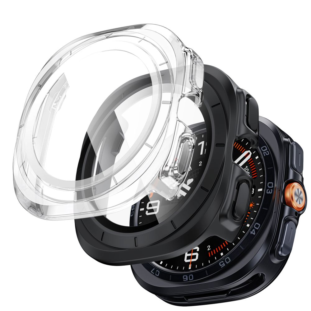 Tech-Protect Defense -kotelopakkaus (2 kpl) Samsung Galaxy Watch Ultra 47 mm:lle – kirkas mattamusta