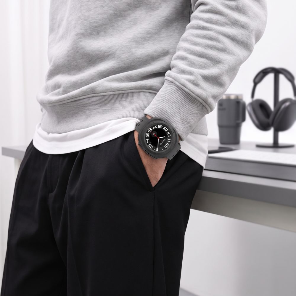 Tech-Protect Defense -kotelopakkaus (2 kpl) Samsung Galaxy Watch Ultra 47 mm:lle – kirkas mattamusta