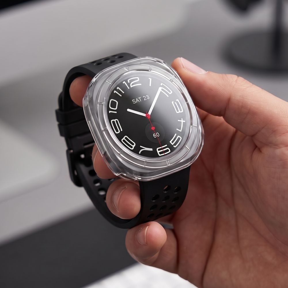 Tech-Protect Defense -kotelopakkaus (2 kpl) Samsung Galaxy Watch Ultra 47 mm:lle – kirkas mattamusta