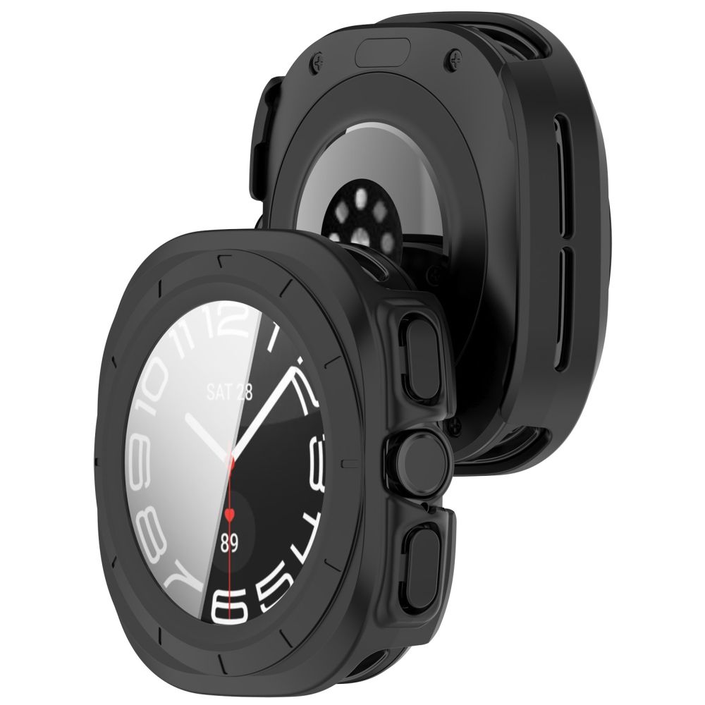 Tech-Protect Defense -kotelopakkaus (2 kpl) Samsung Galaxy Watch Ultra 47 mm:lle – kirkas mattamusta