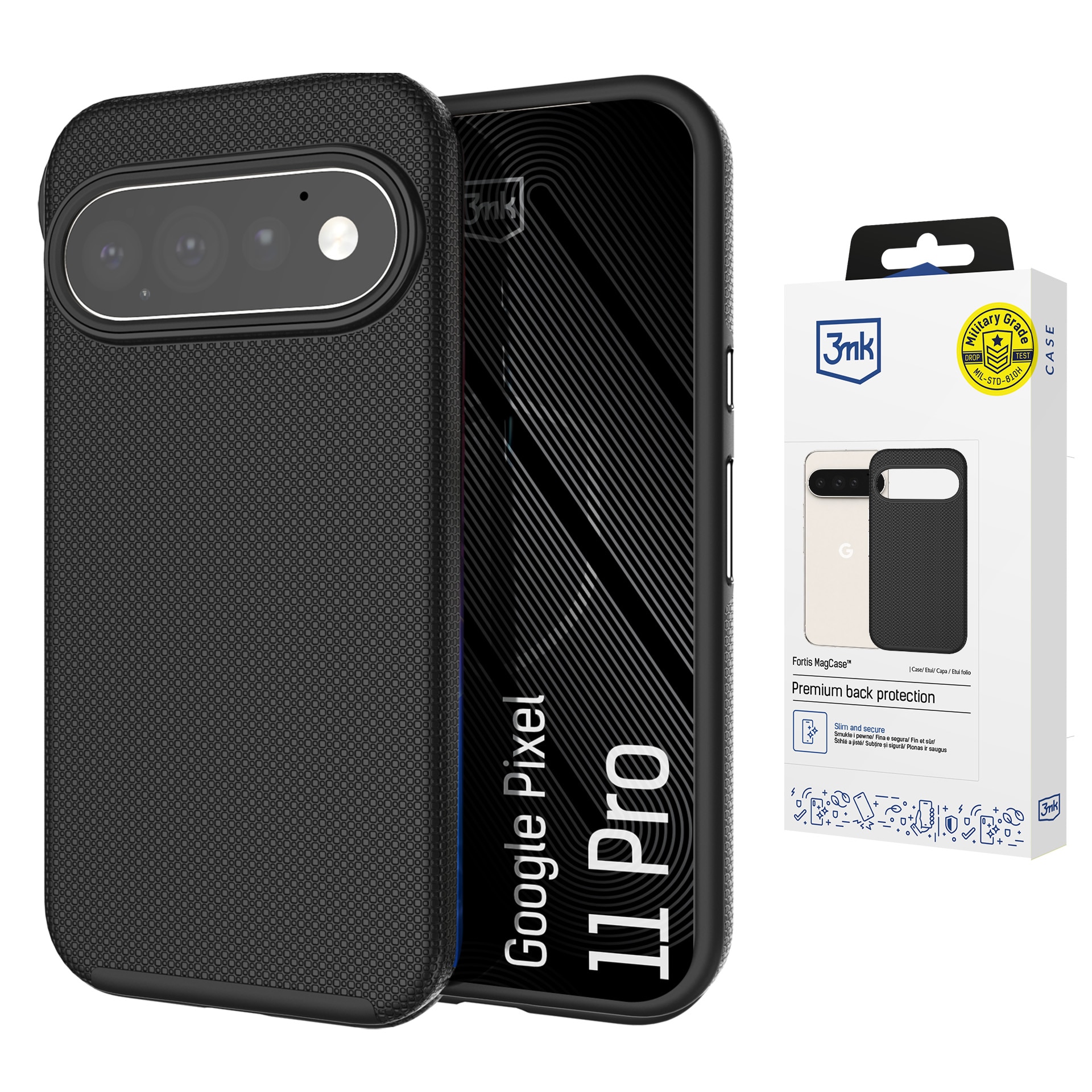 3mk Fortis MagCase Google Pixel 11 Pro - Musta
