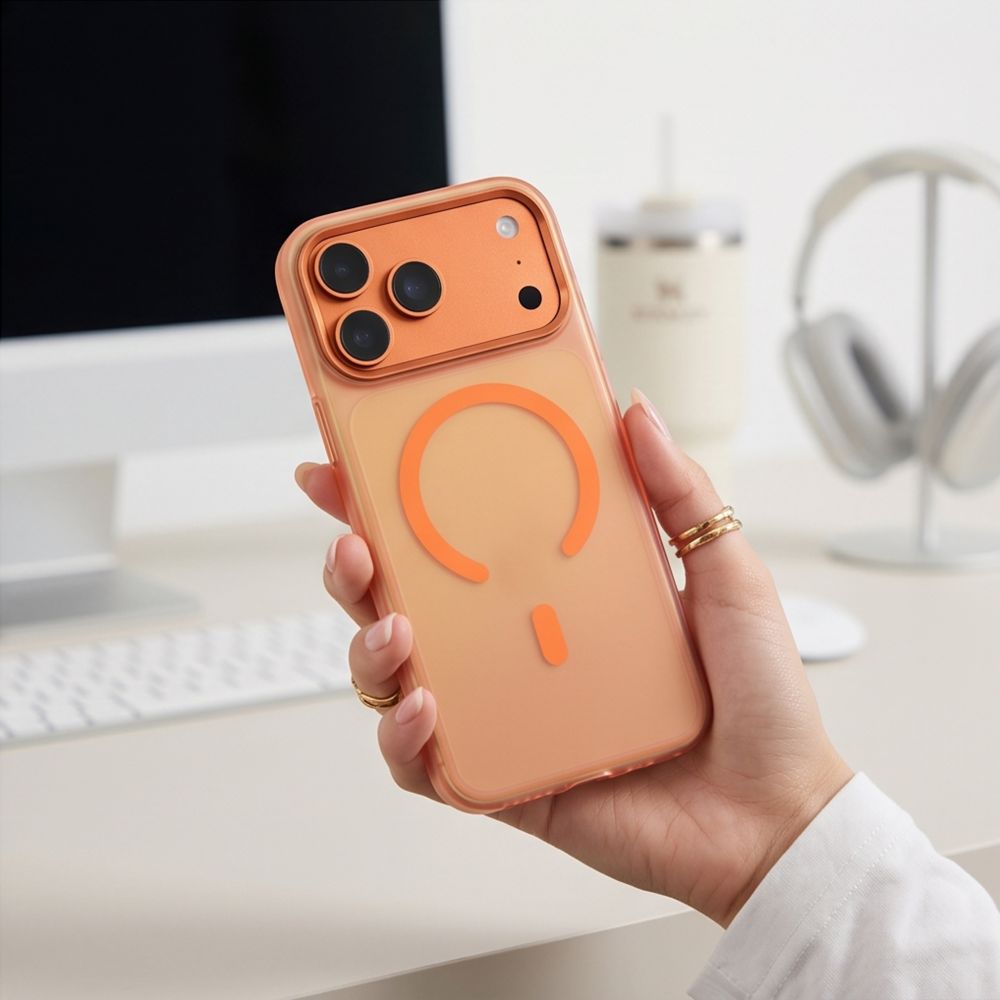 Tech-Protect MagZero MagSafe -suojakotelo iPhone 17/18 Pro Maxille – mattapintainen oranssi