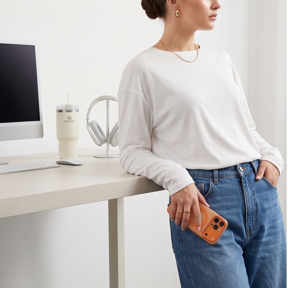 Tech-Protect MagZero MagSafe -suojakotelo iPhone 17/18 Pro Maxille – mattapintainen oranssi