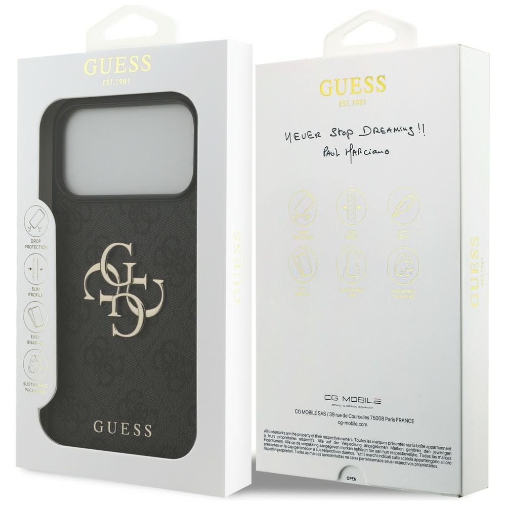 Guess 4G -kotelo, jossa iso logo, iPhone 17 Pro Max / 18 Pro Max - Musta