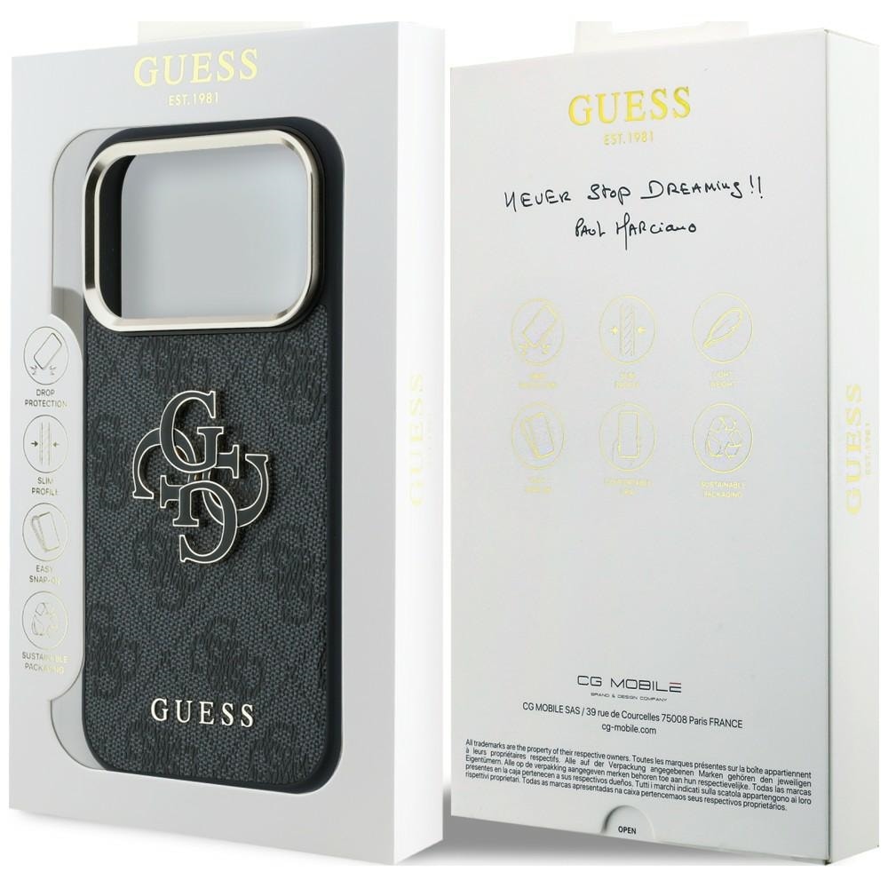 Guess 4G & Big Resin -logokotelo iPhone 17 Pro Max / 18 Pro Max - Musta