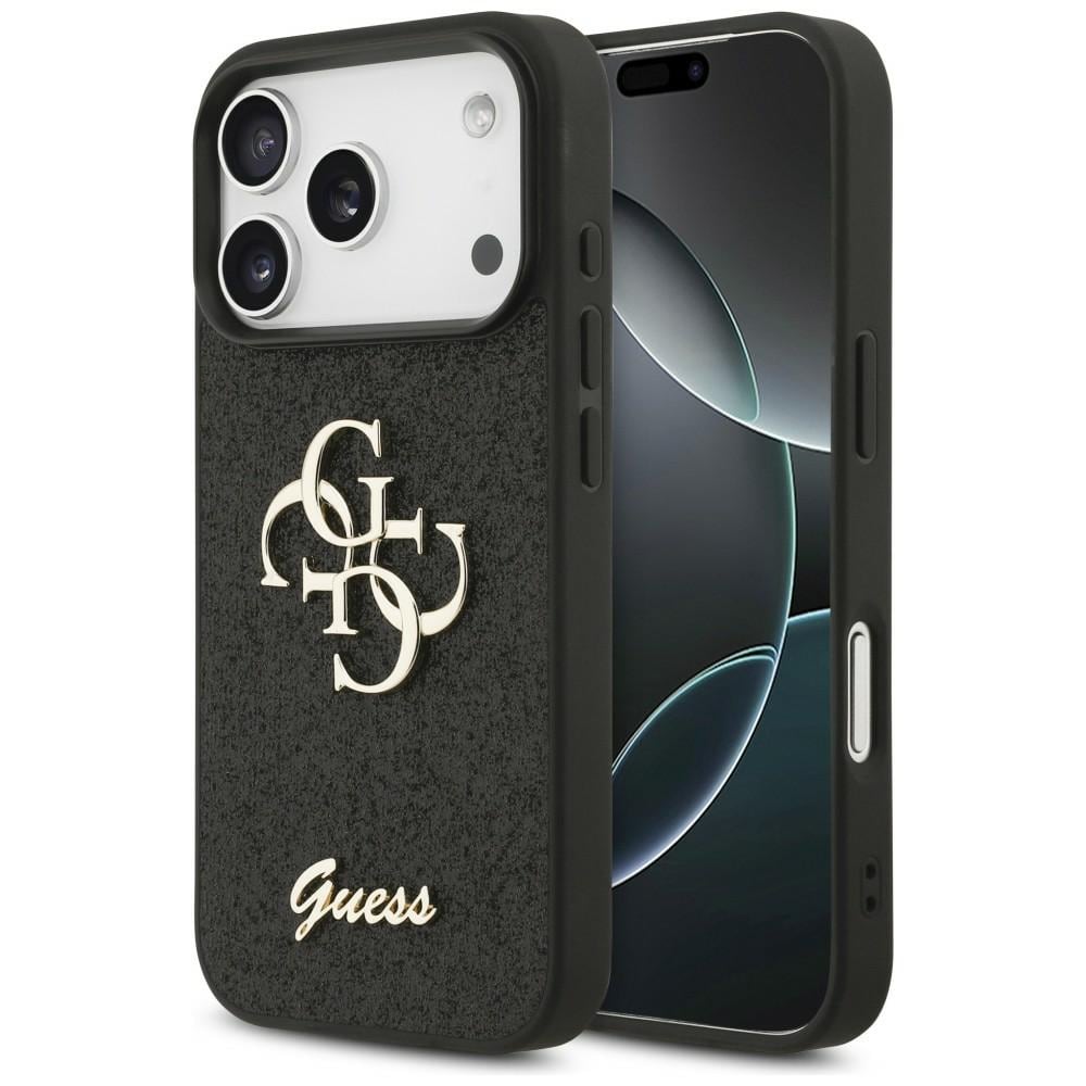 Guess Fixed Glitter Big 4G -suojakotelo iPhone 17 Pro / 18 Pro - musta