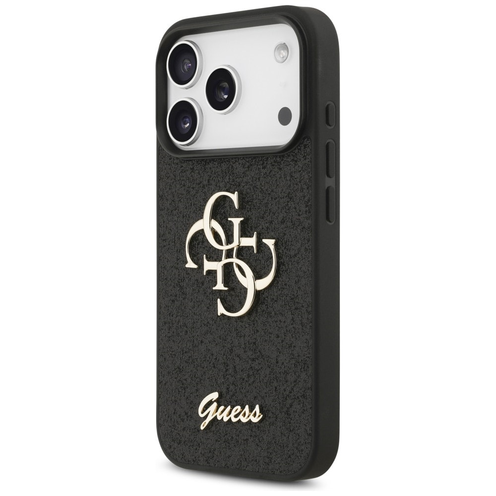 Guess Fixed Glitter Big 4G -suojakotelo iPhone 17 Pro / 18 Pro - musta